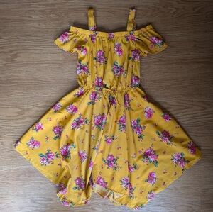 Lily Bleu Yellow Floral Off Shoulder Dress Size 12